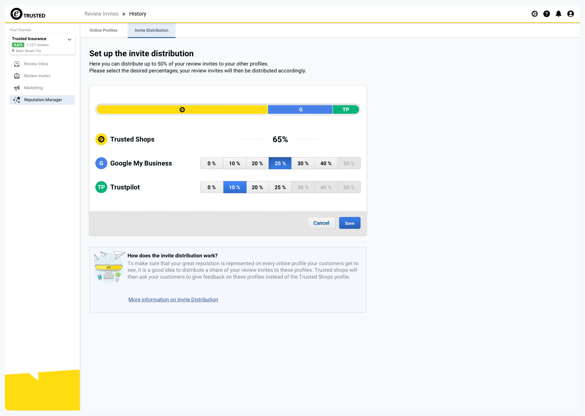 screenshot of eTrusted Experience Feedback Solution